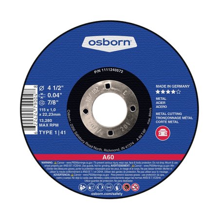 OSBORN Cut T01, 6 X .040 X 7/8, A 60 1151240572